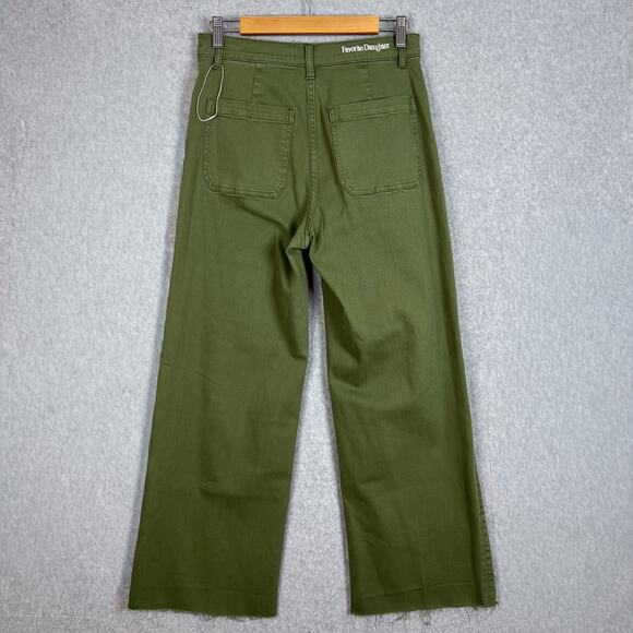 Favorite Daughter Green The Mischa Raw Hem Super High Waist Wide Leg Jean Sz 28 - Picture 5 of 12